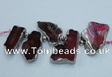 CTD1729 Top drilled 25*35mm - 30*45mm freeform agate slab beads