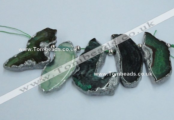 CTD1730 Top drilled 25*35mm - 30*45mm freeform agate slab beads