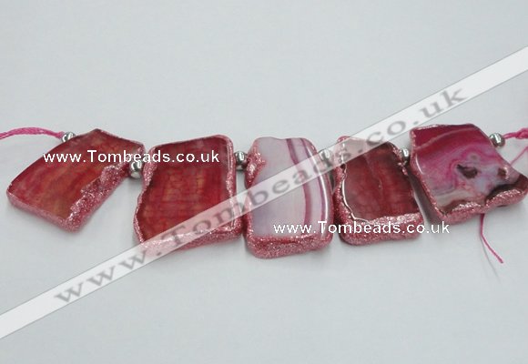 CTD1732 Top drilled 25*35mm - 30*45mm freeform agate slab beads