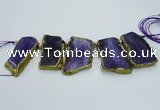 CTD1735 Top drilled 25*35mm - 30*45mm freeform agate slab beads