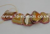 CTD1739 Top drilled 25*35mm - 35*50mm freeform agate slab beads