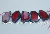 CTD1742 Top drilled 25*35mm - 35*50mm freeform agate slab beads