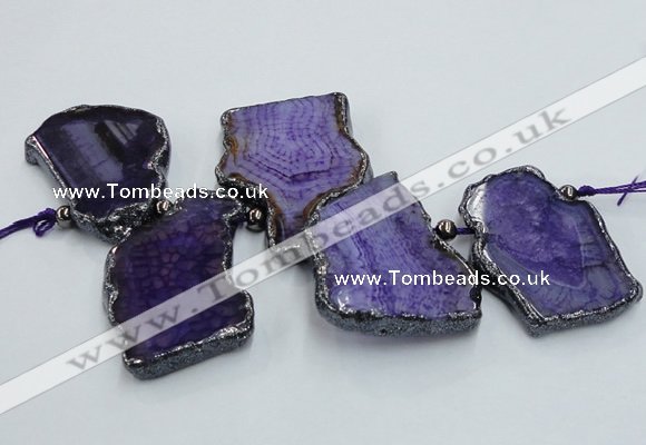 CTD1744 Top drilled 25*35mm - 35*55mm freeform agate slab beads