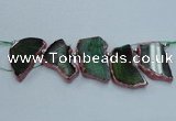 CTD1747 Top drilled 25*35mm - 35*50mm freeform agate slab beads