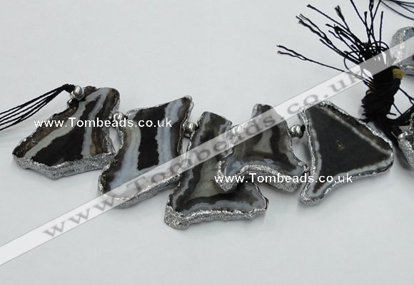 CTD1750 Top drilled 25*35mm - 35*50mm freeform agate slab beads