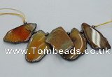 CTD1756 Top drilled 20*40mm - 35*55mm freeform agate slab beads