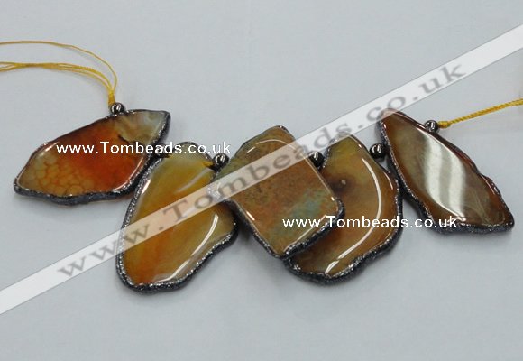 CTD1756 Top drilled 20*40mm - 35*55mm freeform agate slab beads