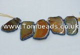 CTD1757 Top drilled 20*40mm - 35*55mm freeform agate slab beads