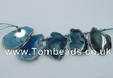 CTD1760 Top drilled 20*40mm - 35*55mm freeform agate slab beads