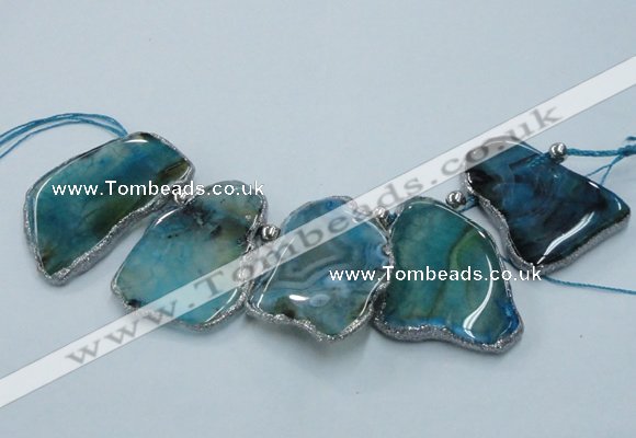 CTD1764 Top drilled 20*40mm - 35*55mm freeform agate slab beads