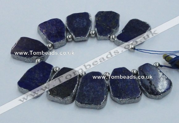 CTD1770 Top drilled 18*28mm - 22*35mm freeform lapis lazuli slab beads