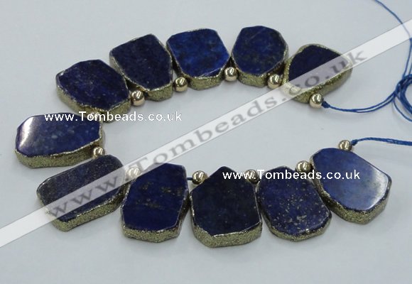 CTD1771 Top drilled 18*28mm - 22*35mm freeform lapis lazuli slab beads