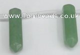 CTD1802 Top drilled 10*30mm - 10*32mm sticks green aventurine beads