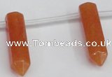 CTD1803 Top drilled 10*30mm - 10*32mm sticks red aventurine beads