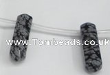 CTD1813 Top drilled 10*30mm - 10*32mm sticks snowflake obsidian beads