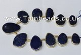 CTD1928 Top drilled 18*25mm - 25*40mm freeform lapis lazuli beads