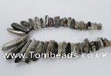 CTD1930 Top drilled 8*15mm - 10*50mm sticks agate gemstone beads