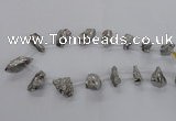 CTD1933 Top drilled 12*20mm - 25*35mm nuggets plated amethyst beads