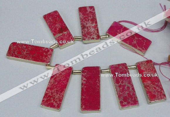 CTD1944 Top drilled 18*45mm - 20*50mm rectangle sea sediment jasper beads