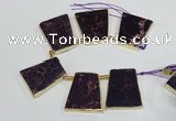 CTD1951 Top drilled 30*40mm - 35*45mm trapezoid sea sediment jasper beads