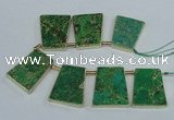 CTD1955 Top drilled 30*40mm - 35*45mm trapezoid sea sediment jasper beads