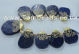 CTD1965 Top drilled 25*35mm - 35*45mm freeform lapis lazuli beads