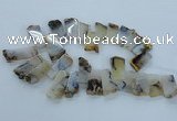 CTD1971 Top drilled 15*25mm - 20*40mm freeform montana agate beads