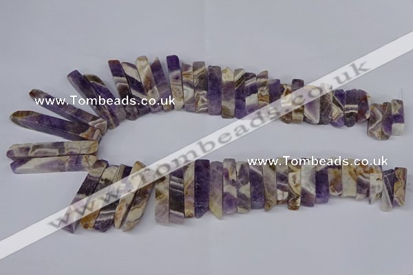 CTD1979 Top drilled 8*20mm - 10*55mm sticks dogtooth amethyst beads