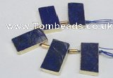 CTD1980 Top drilled 20*35mm - 20*45mm freeform lapis lazuli beads