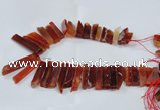 CTD1983 Top drilled 8*25mm - 10*50mm sticks agate gemstone beads