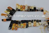 CTD1985 Top drilled 10*25mm - 12*50mm sticks agate gemstone beads