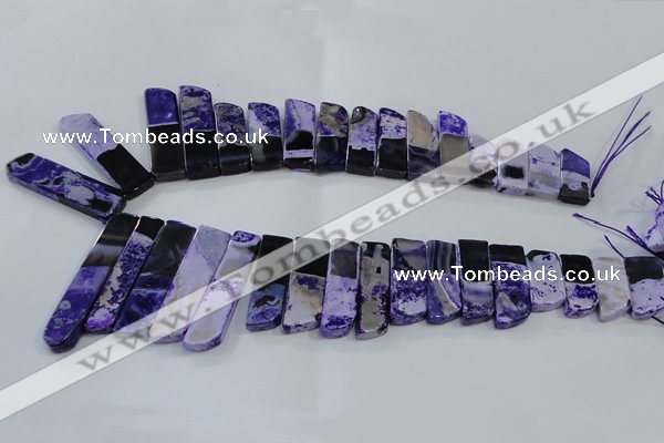 CTD1986 Top drilled 10*25mm - 12*50mm sticks agate gemstone beads