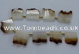 CTD1995 Top drilled 30*35mm - 35*40mm freeform druzy citrine beads