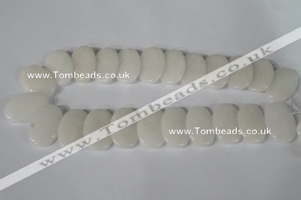 CTD20 Top drilled 20*30mm oval white stone beads wholesale