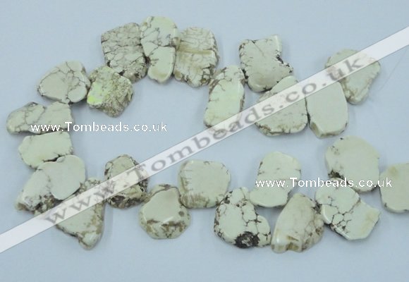 CTD2008 Top drilled 20*25mm - 30*35mm freeform turquoise beads