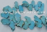 CTD2012 Top drilled 20*25mm - 30*35mm freeform turquoise beads