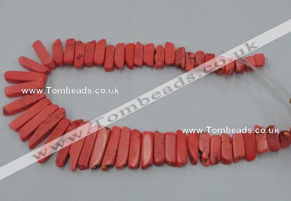 CTD2016 Top drilled 7*15mm - 8*45mm sticks turquoise beads