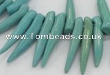 CTD2037 Top drilled 5*15mm - 6*40mm sticks turquoise beads