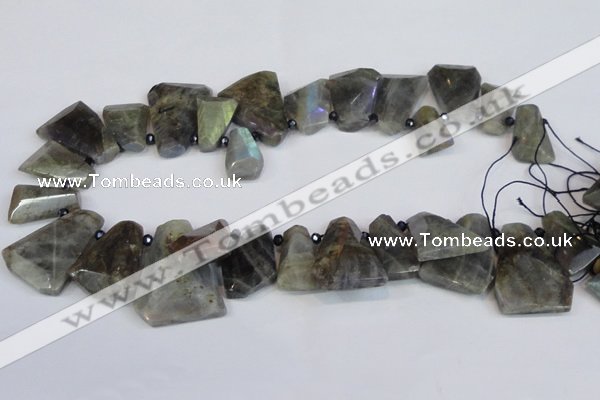 CTD2103 Top drilled 15*25mm - 25*30mm freeform labradorite beads