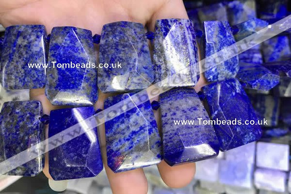 CTD2106 Top drilled 20*28mm - 22*32mm faceted freeform lapis lazuli beads