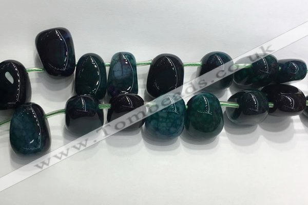 CTD2134 Top drilled 15*25mm - 18*25mm freeform agate beads