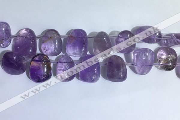 CTD2141 Top drilled 15*25mm - 18*25mm freeform amethyst beads