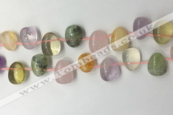 CTD2146 Top drilled 15*25mm - 18*25mm freeform mixed quartz beads