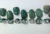 CTD2150 Top drilled 15*25mm - 18*25mm freeform amazonite beads