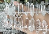 CTD2240 Top drilled 10*22mm - 12*45mm faceted nuggets white crystal beads