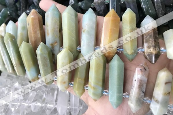 CTD2242 Top drilled 10*22mm - 12*45mm faceted nuggets amazonite beads