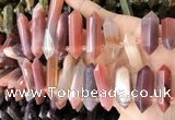 CTD2243 10*22mm - 12*45mm faceted nuggets south red agate beads