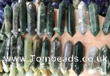 CTD2245 Top drilled 10*22mm - 12*45mm faceted nuggets Indian agate beads