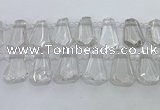 CTD2265 Top drilled 16*28mm - 20*30mm faceted freeform white crystal beads