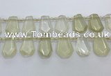 CTD2272 Top drilled 16*28mm - 20*30mm faceted freeform lemon quartz beads